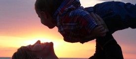 sunset-mother-child